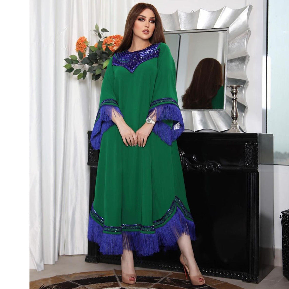 Kaftan Abaya de Soirée : L'Élégance Marocaine aux Détails Scintillants