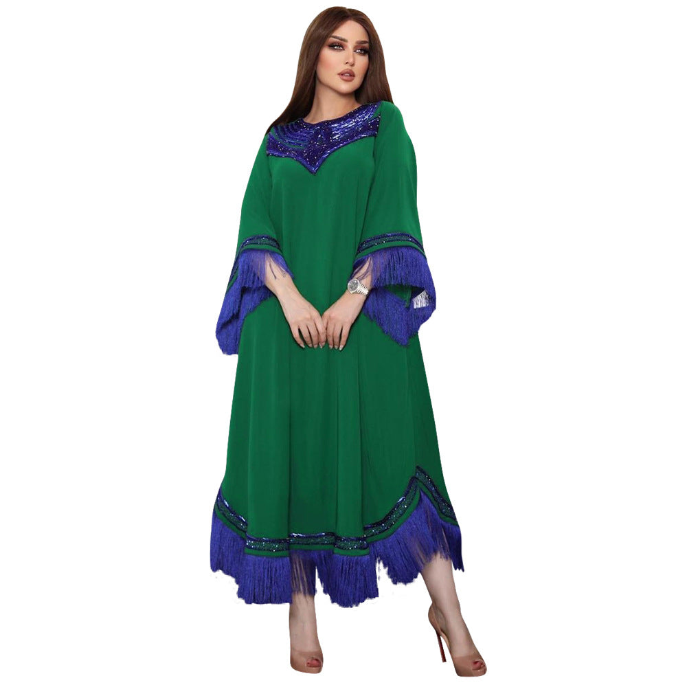 Kaftan Abaya de Soirée : L'Élégance Marocaine aux Détails Scintillants